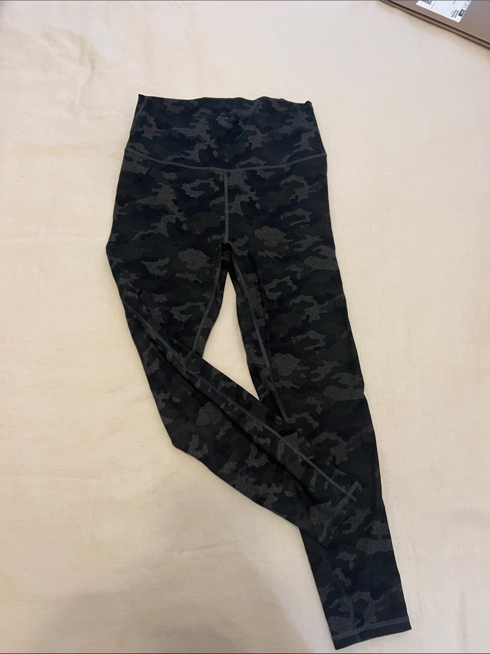 Fabletics Black & Charcoal Camo High-Waisted Leggings